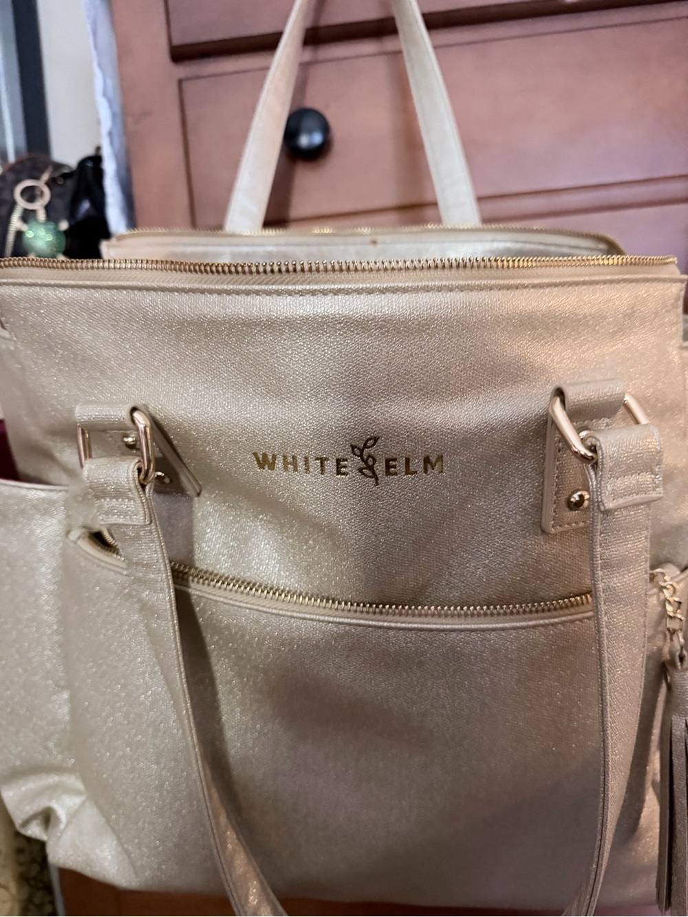 White & Elm Metallic Gold Shoulder Bag